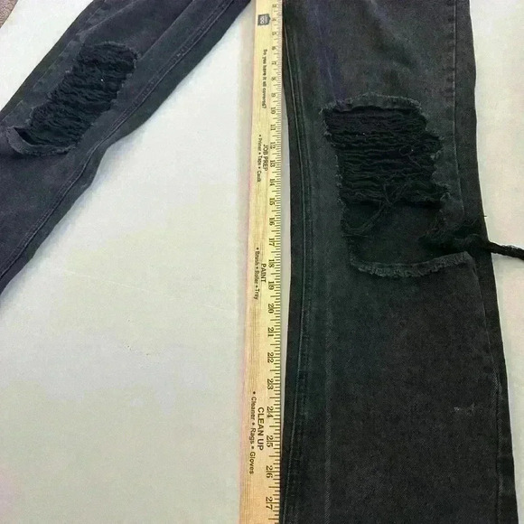 Princess Polly womens 0 black asymmetric crossover high waisted button fly jeans - Picture 11 of 13